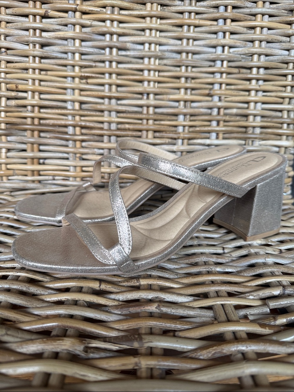 Cl by Chinese Laundry Blaine Metallic rose gold Strappy Block Heel Sandals